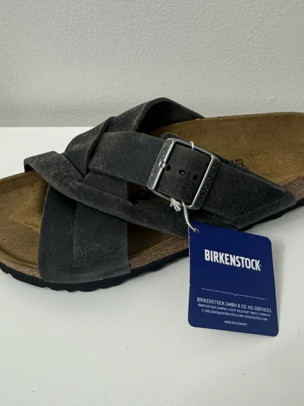 NEW Birkenstock Lugano Camberra Iron Leather Sandals EU 41 Narrow Unisex